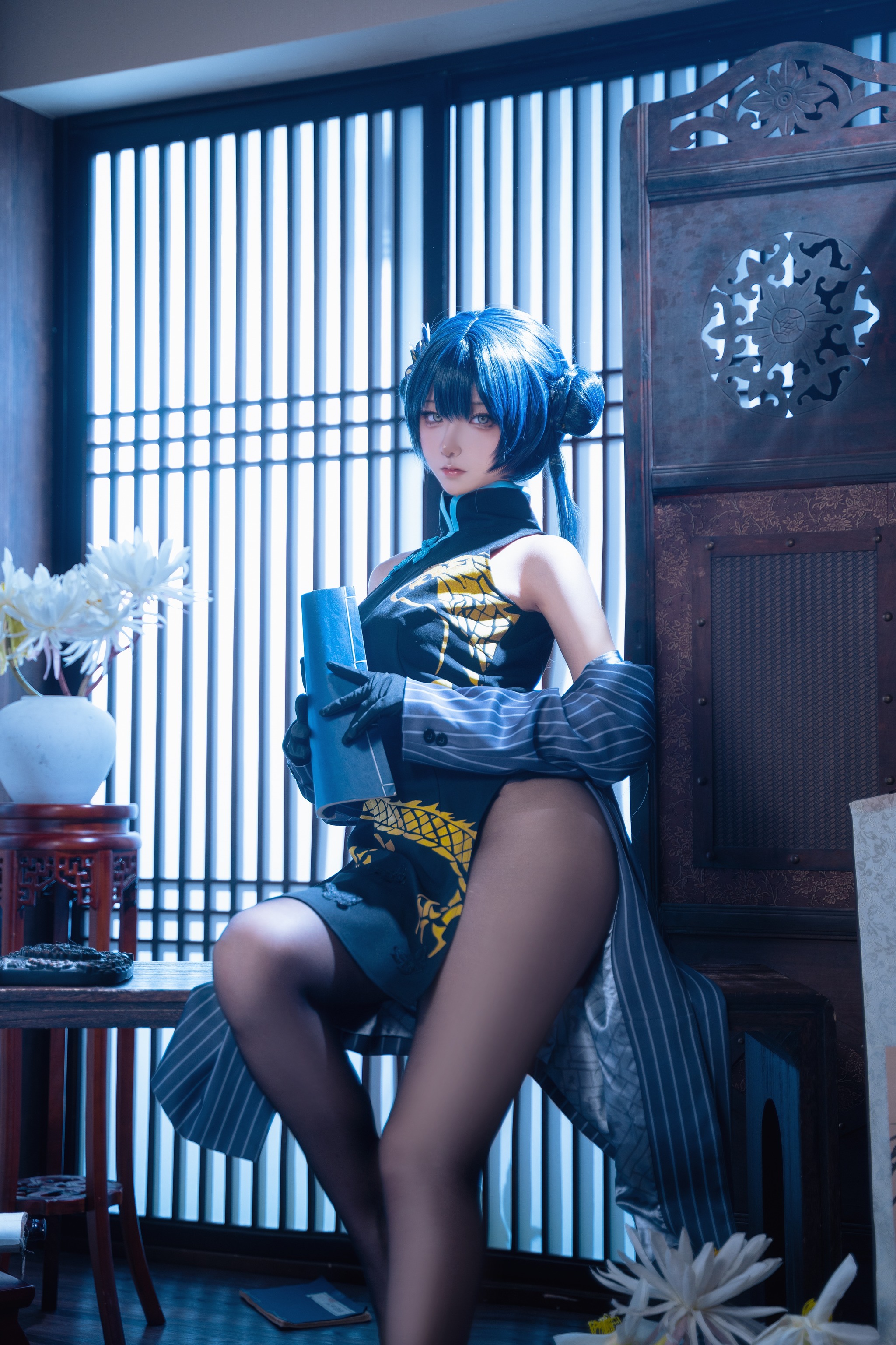 图片[1]-Seya-狮砸 – NO.039 蔚蓝档案 妃咲 旗袍[12P]-XikXak